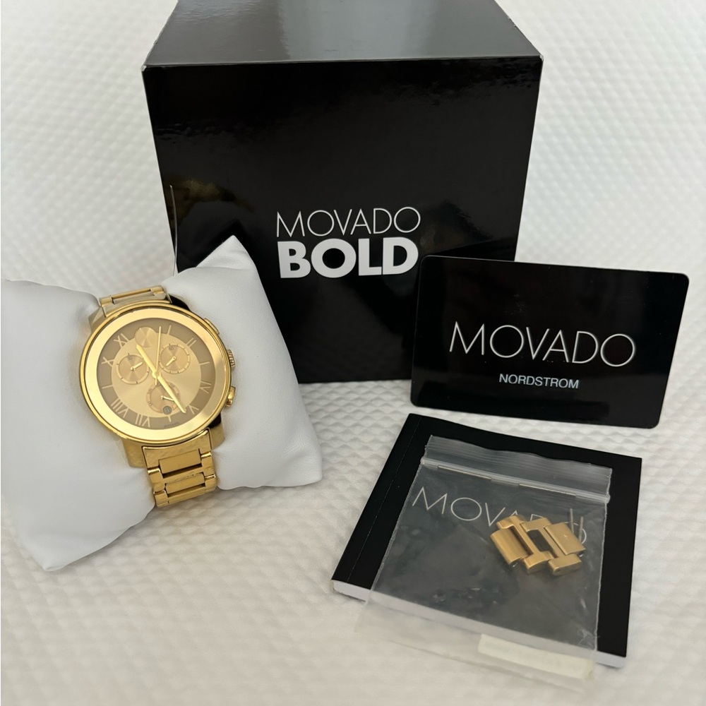 Movado 'Bold' Round Multifunction Bracelet Watch, 40mm